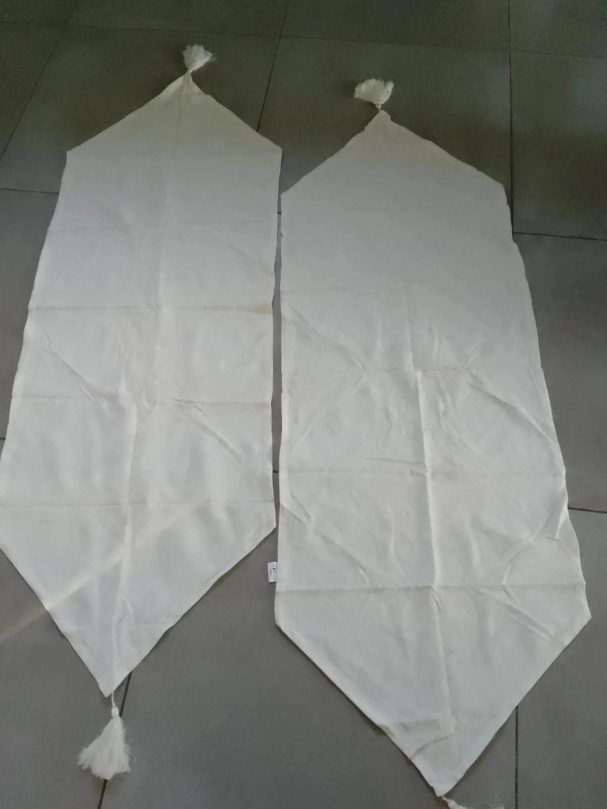 2 chemins de table en coton crème
